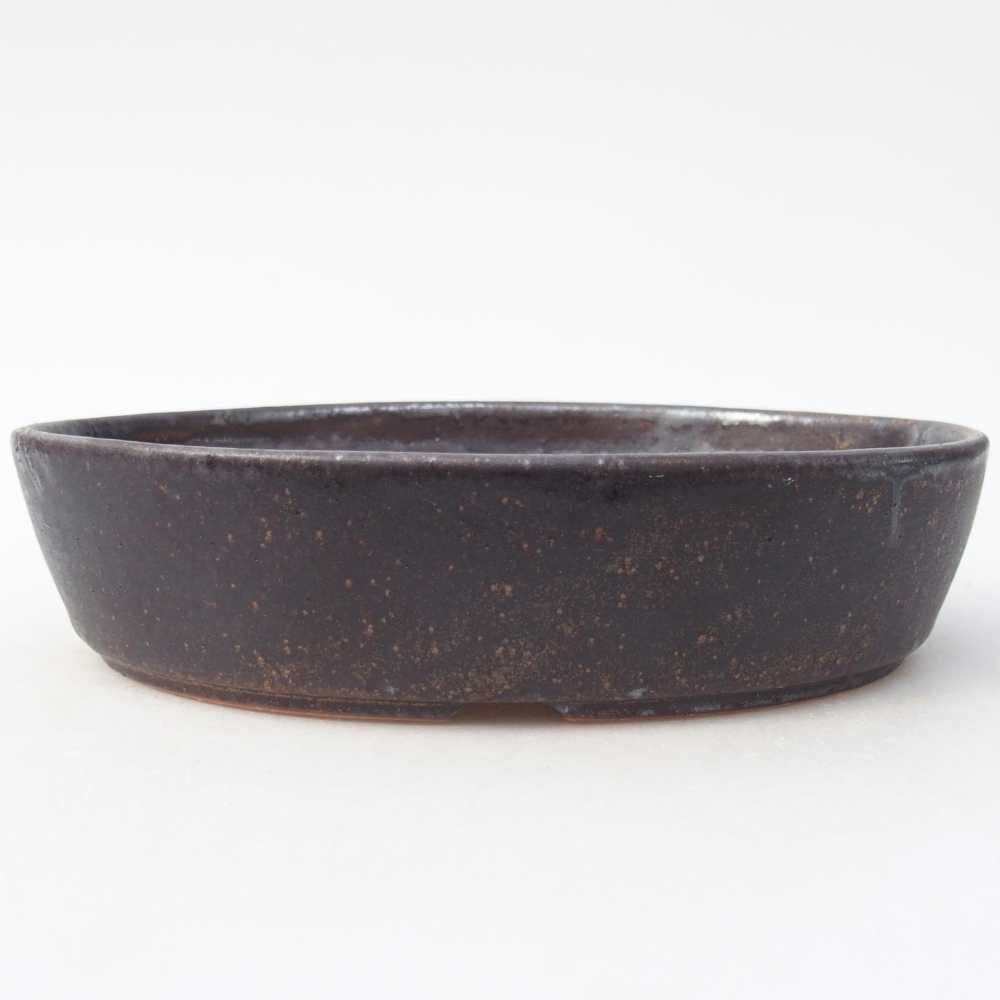 Ciotola per bonsai in ceramica 18,5 x 13,5 x 4,5 cm, marrone