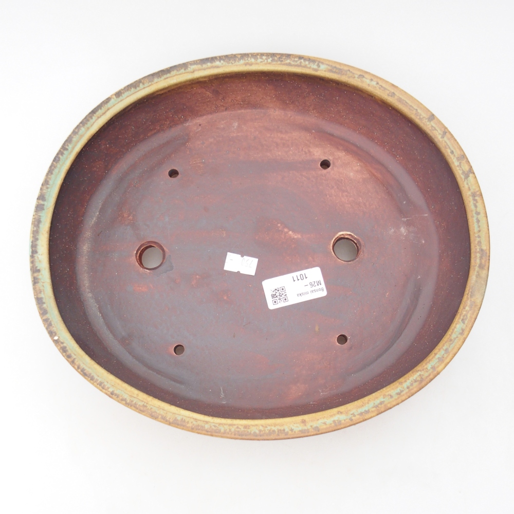 Ciotola per bonsai in ceramica 28 x 24,5 x 6 cm, verde