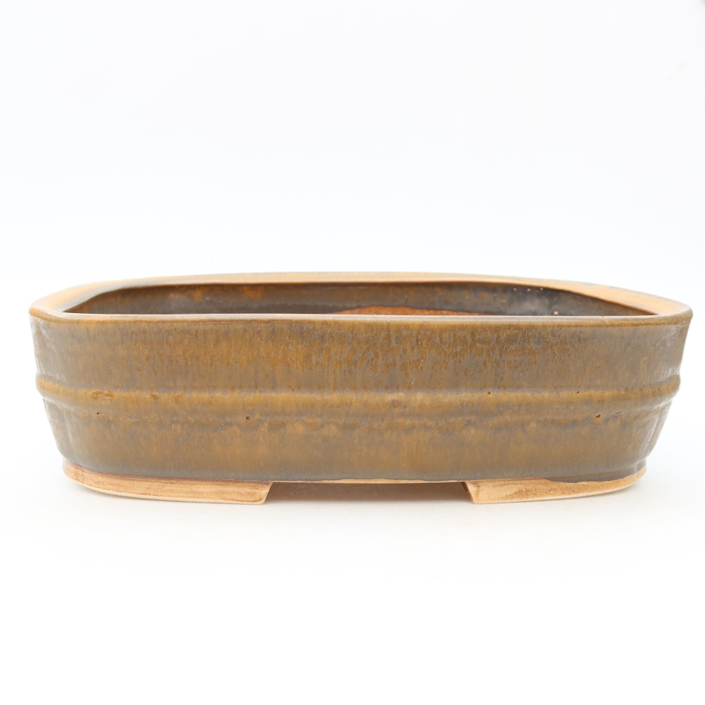 Vaso da bonsai in ceramica 24,5 x 20,5 x 6,5 cm, colore marrone
