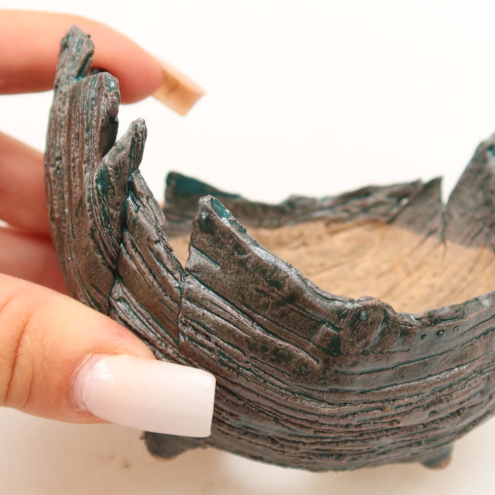 Guscio in ceramica  10 x 8,5 x 7,5 cm, colore verde