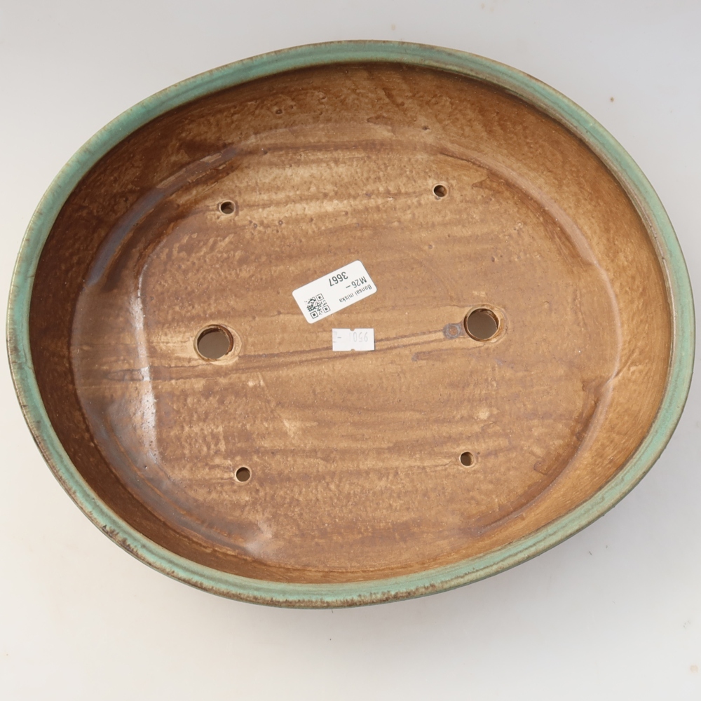 Vaso da bonsai in ceramica 32 x 27,5 x 6,5 cm, colore verde