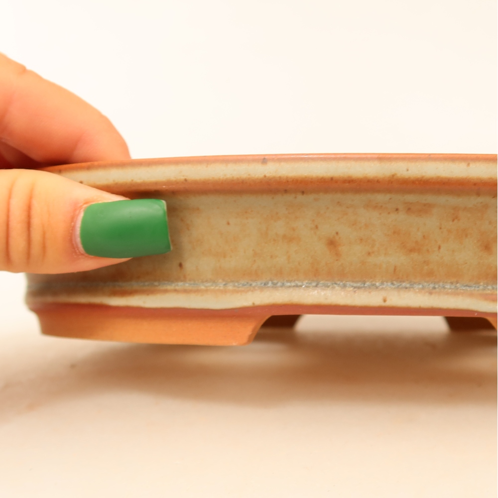 Ciotola in ceramica  21 x 14,5 x 3,5 cm, colore beige