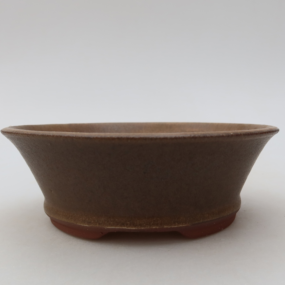 Vaso da bonsai in ceramica 15 x 15 x 5 cm, colore marrone