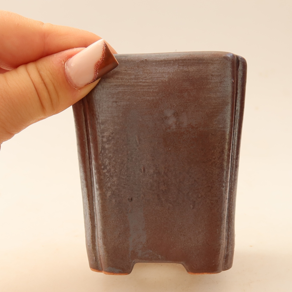 Vaso da bonsai in ceramica 7 x 7 x 8,5 cm, colore metallizzato