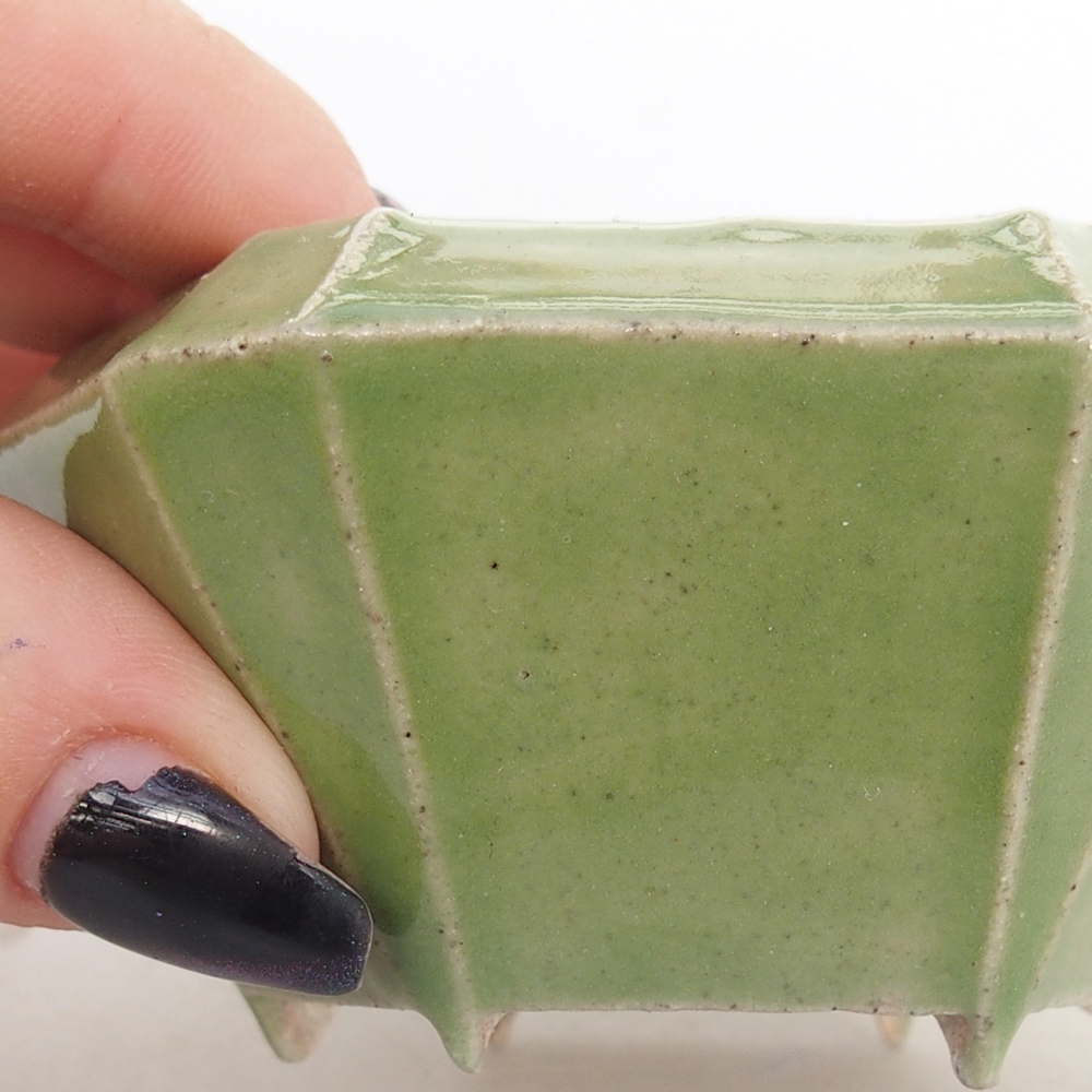 Ciotola per bonsai in ceramica 8,5 x 8 x 4 cm, verde