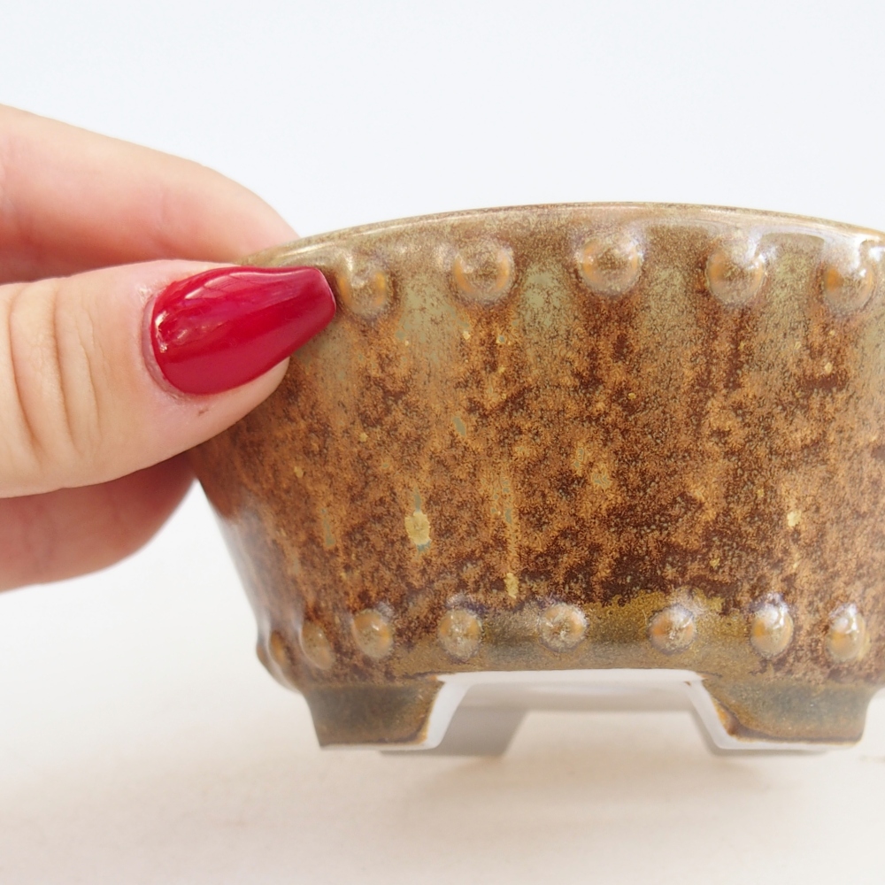 Ciotola per bonsai in ceramica 10,5 x 10,5 x 5 cm, marrone