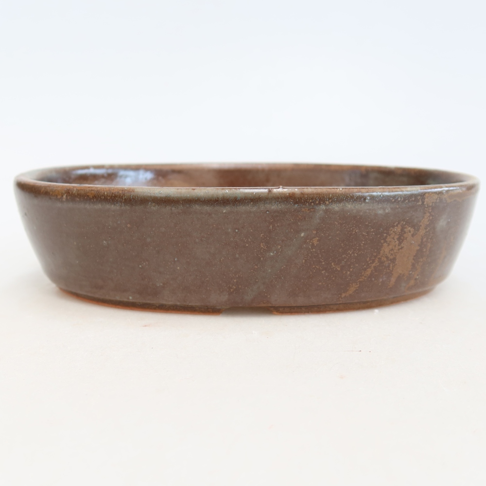 Ciotola per bonsai in ceramica 18,5 x 13,5 x 4,5 cm, marrone