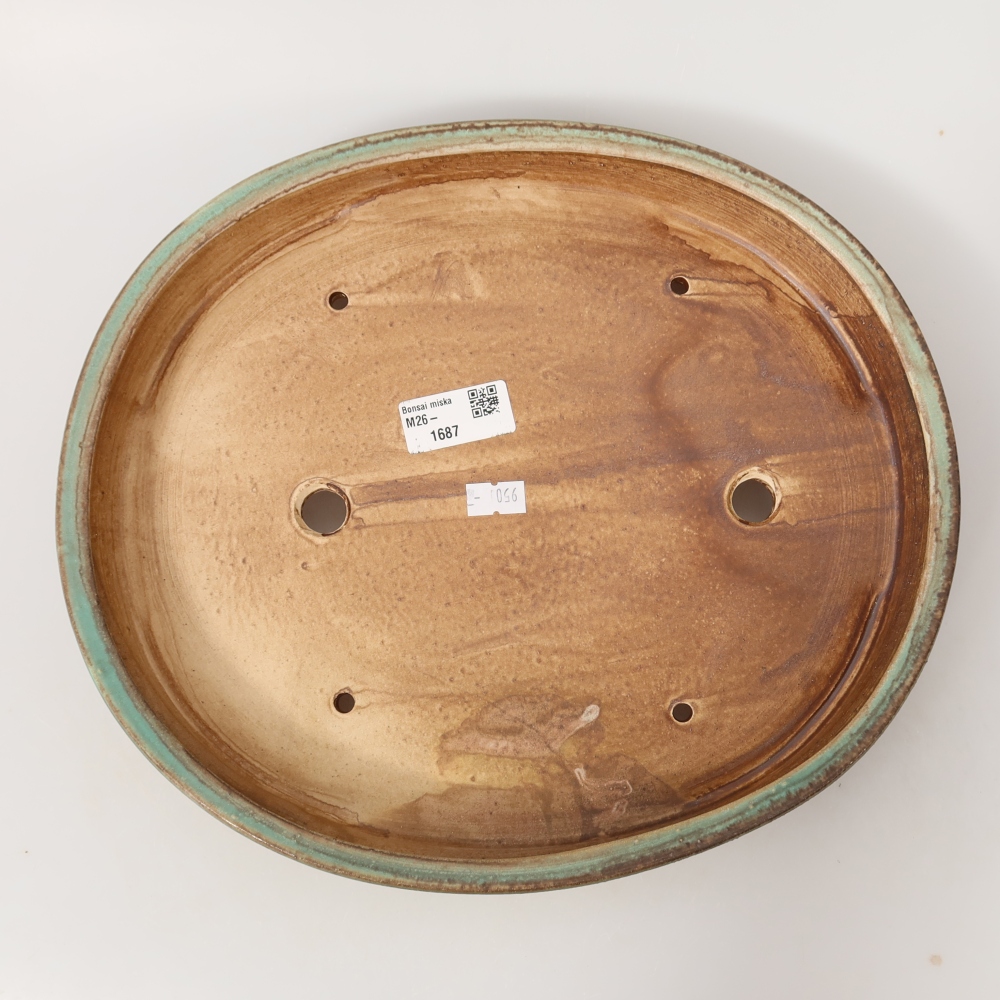 Vaso da bonsai in ceramica 30,5 x 26,5 x 4 cm, colore verde