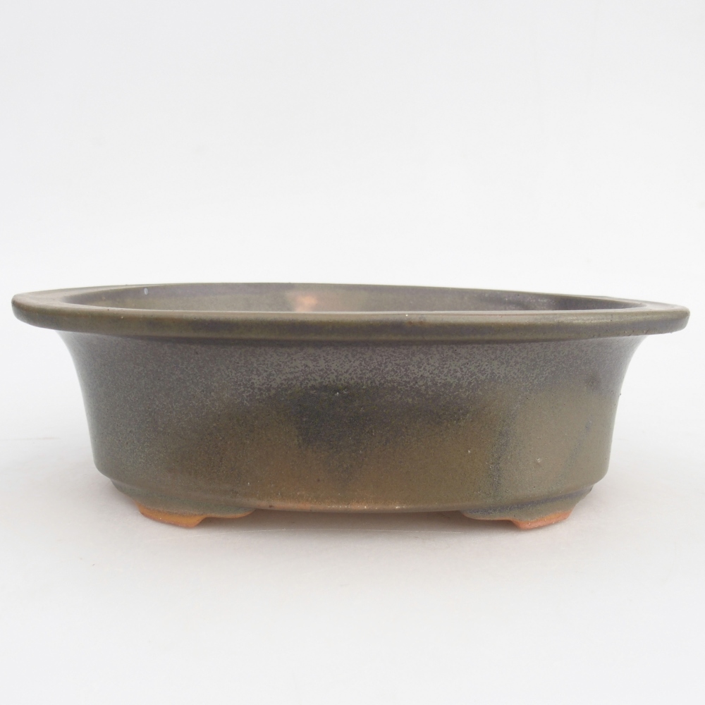 Ciotola per bonsai in ceramica 22,5 x 18,5 x 7 cm, verde