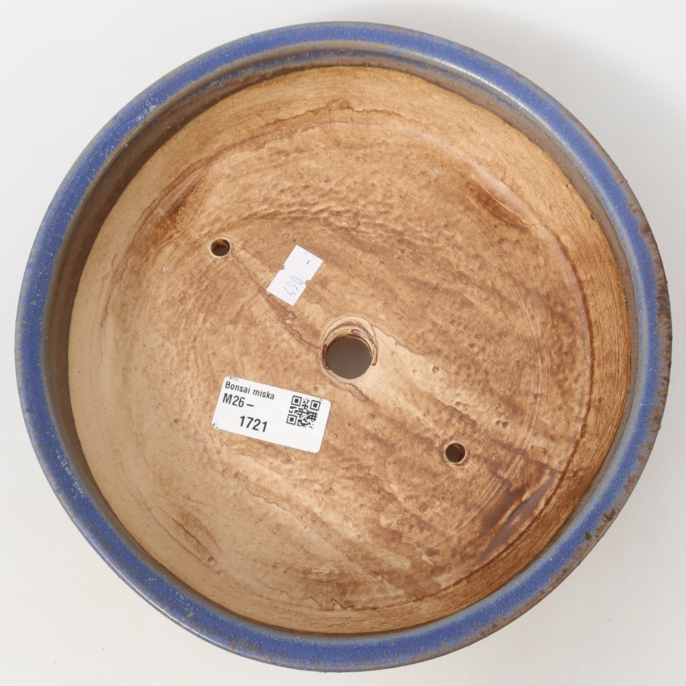 Vaso da bonsai in ceramica 21,5 x 21,5 x 6 cm, colore blu