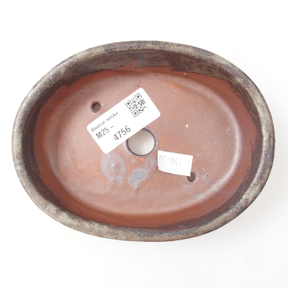 Ciotola per bonsai in ceramica 13,5 x 10,5 x 3,5 cm, marrone