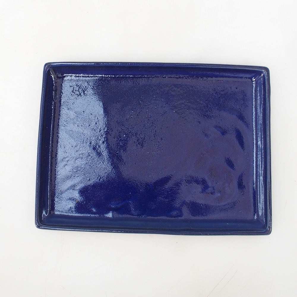 Sottovaso bonsai rettangolo 22,5 x 17 x 1,5 cm - blu
