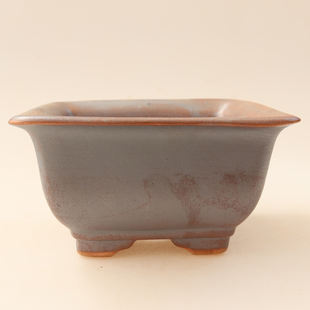 Vaso da bonsai in ceramica 9,5 x 9,5 x 5,5 cm, colore metallizzato