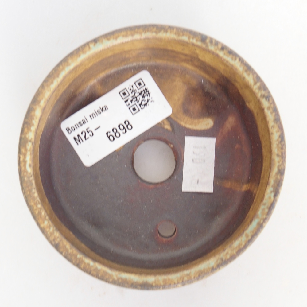 Ciotola per bonsai in ceramica 9 x 9 x 3,5 cm, marrone