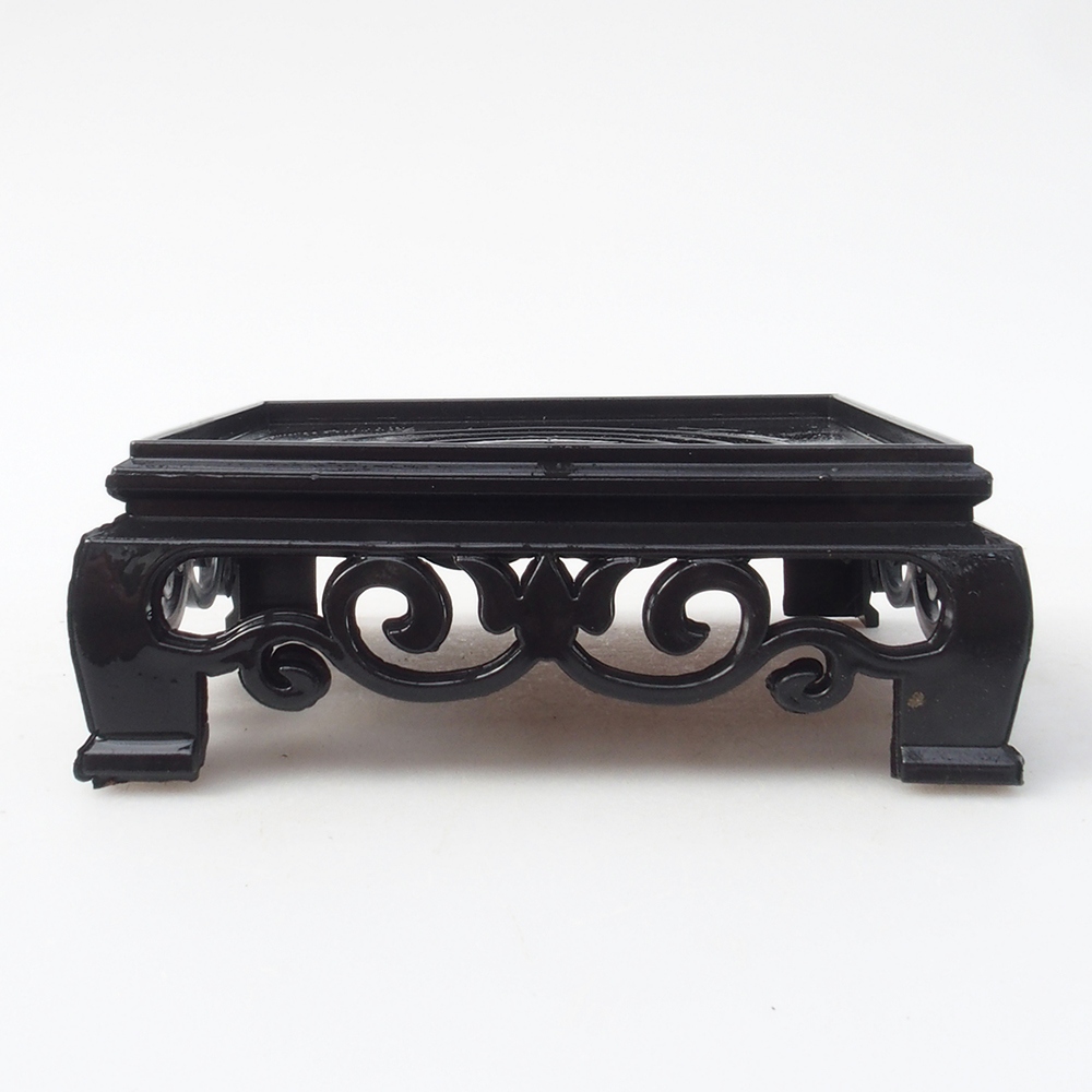 Tavolo bonsai quadrato in plastica 11 x 11 x 3,5 cm, colore nero