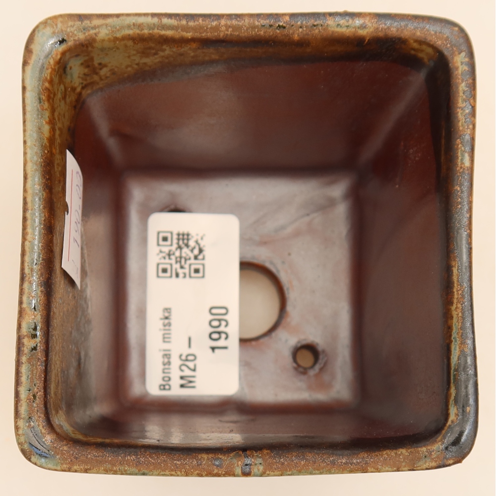 Vaso da bonsai in ceramica 7,5 x 7,5 x 6,5 cm, colore marrone