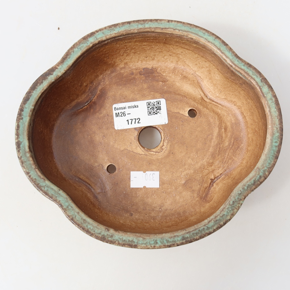 Vaso da bonsai in ceramica 17,5 x 15,5 x 5,5 cm, colore verde