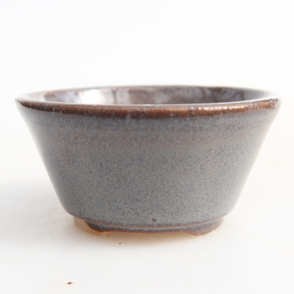 Vaso da bonsai in ceramica 4,5 x 4,5 x 2,5 cm, colore grigio