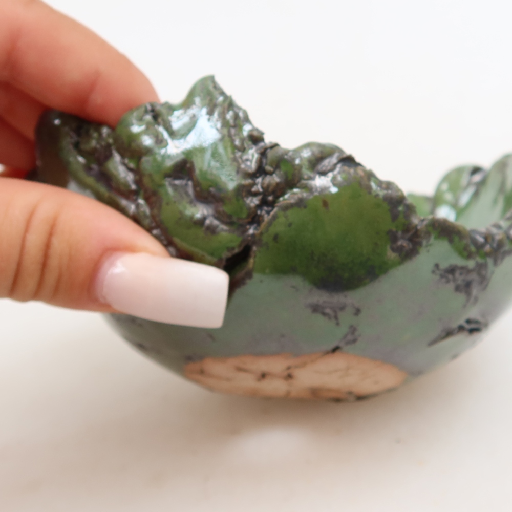 Guscio in ceramica  11,5 x 10,5 x 6 cm, colore verde