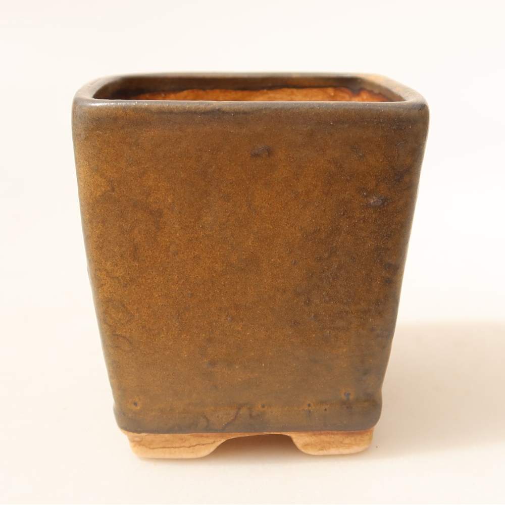 Ciotola per bonsai in ceramica 6,5 x 6,5 x 7 cm, marrone