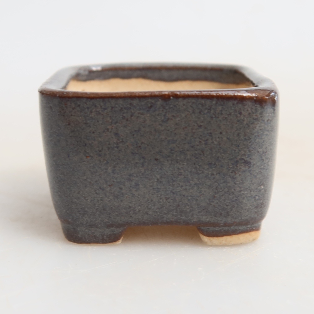 Vaso da bonsai in ceramica 3,5 x 3,5 x 2,5 cm, colore grigio