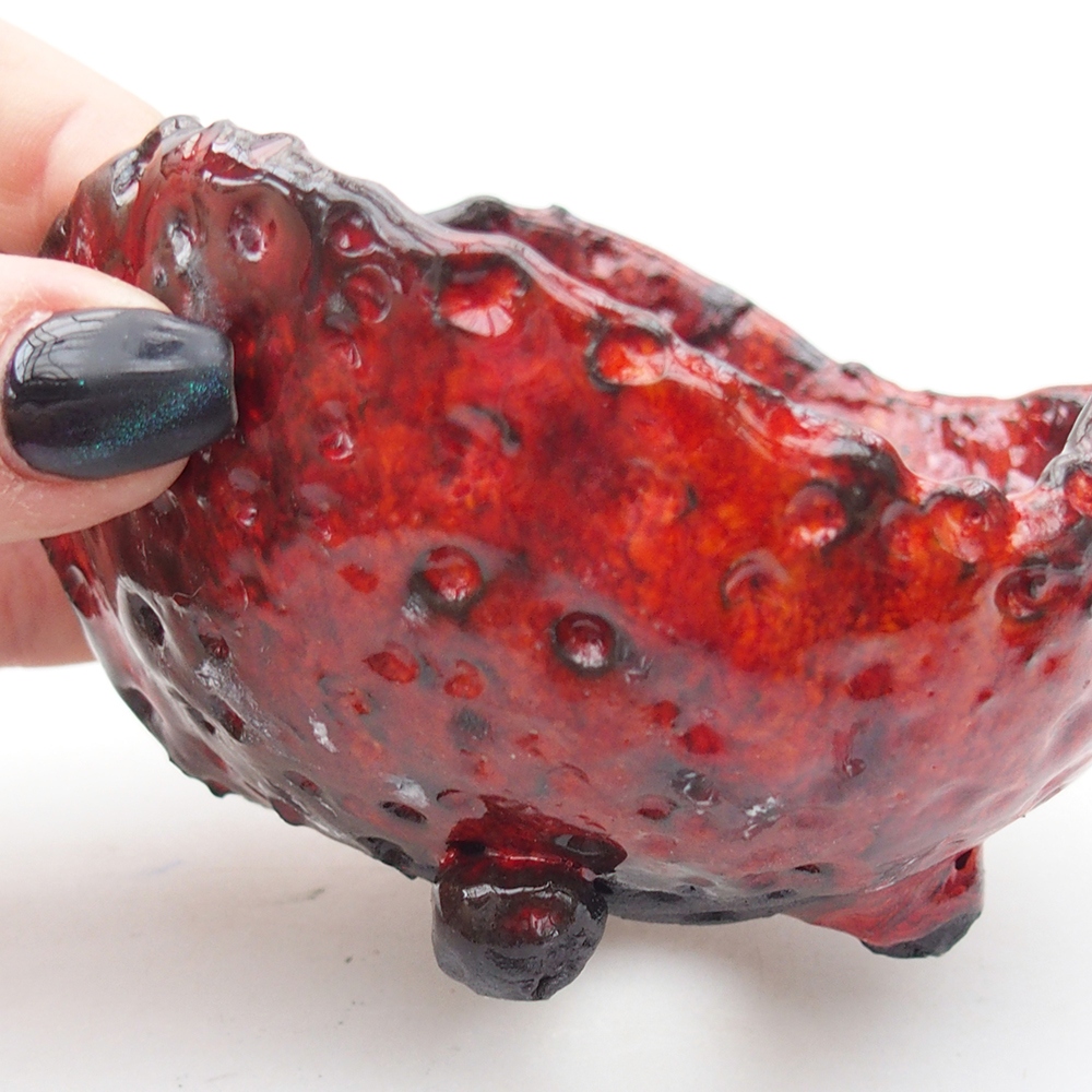 Conchiglia in ceramica 10 x 9,5 x 7 cm , colore rosso