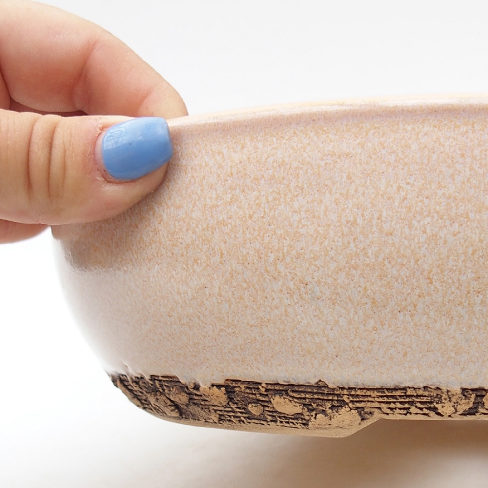 Ciotola bonsai in ceramica 22 x 22 x 6 cm, rosa