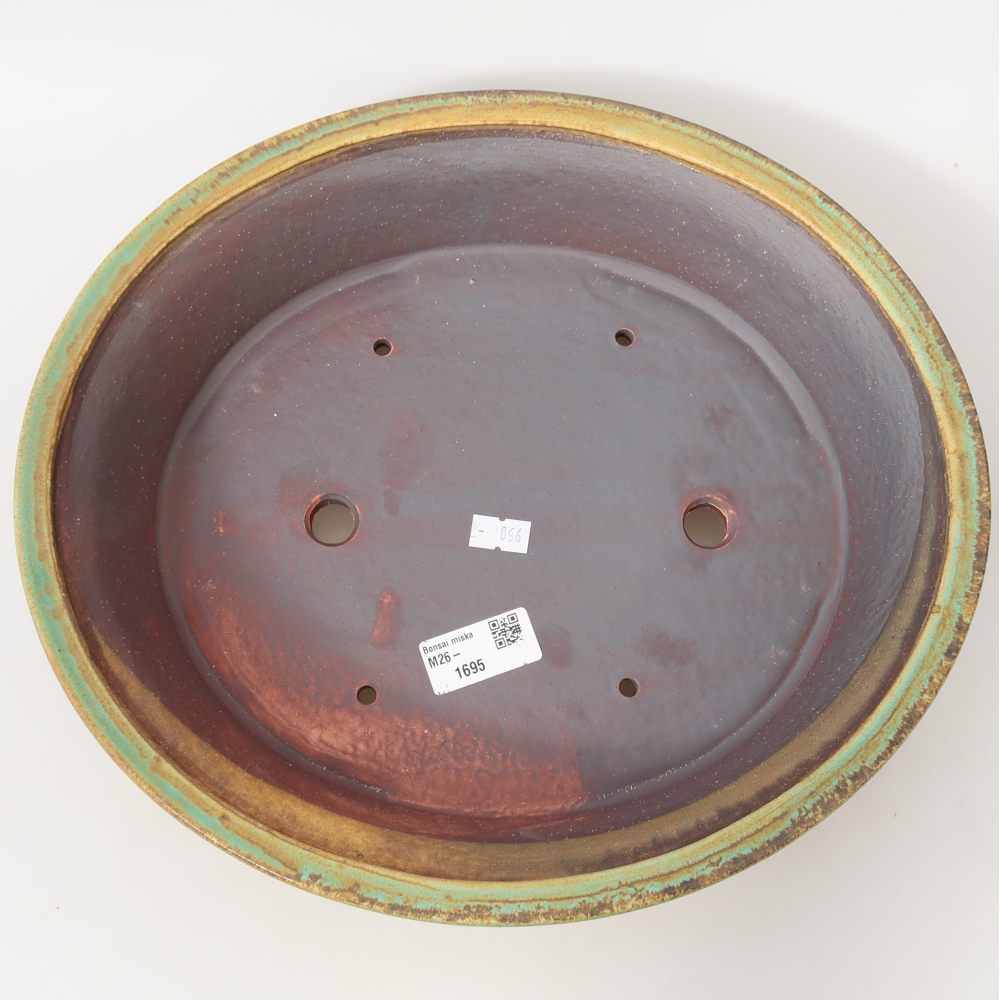 Vaso in ceramica per bonsai 31,5 x 28 x 7 cm, colore blu