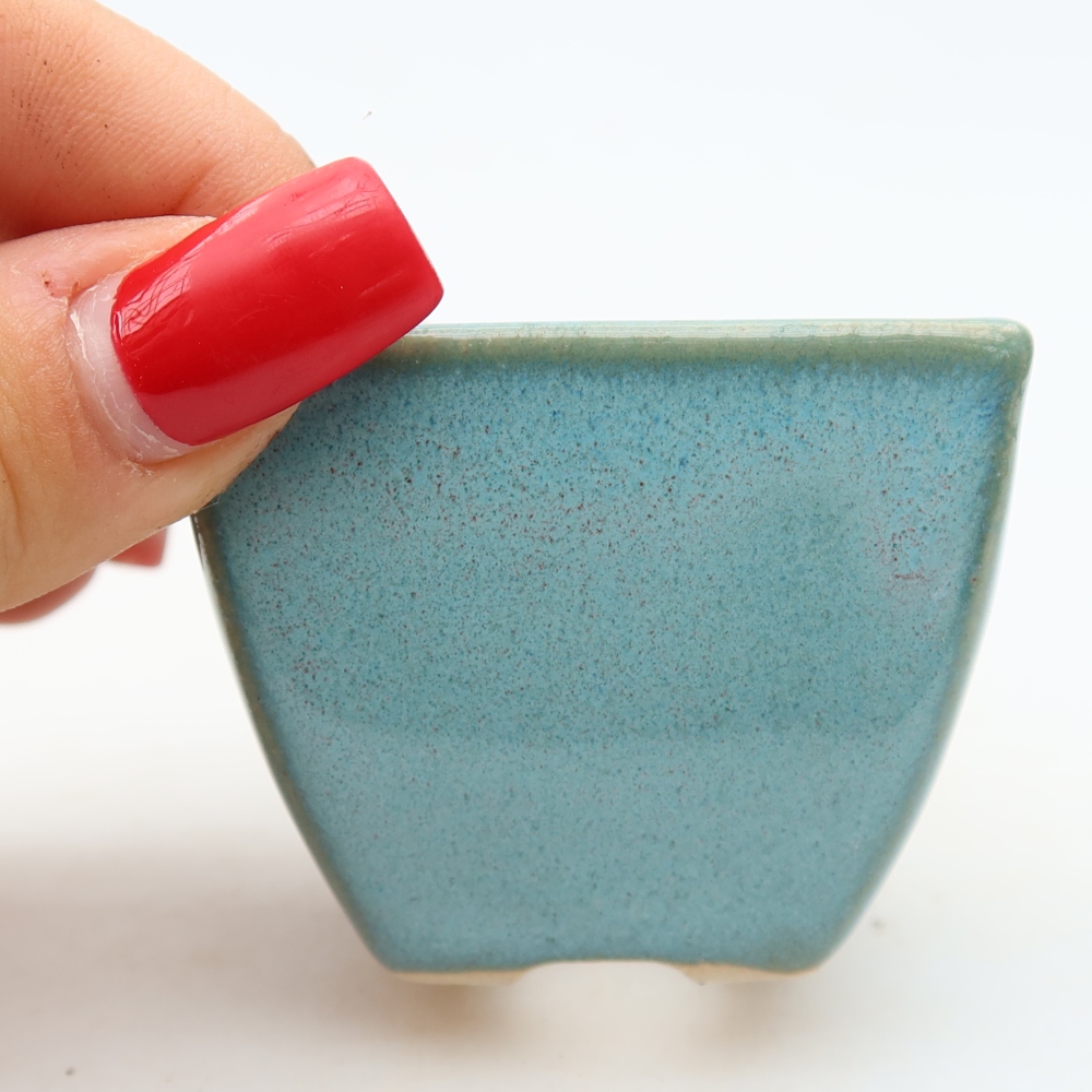 Ciotola bonsai in ceramica 5,5 x 5,5 x 4,5 cm, colore blu