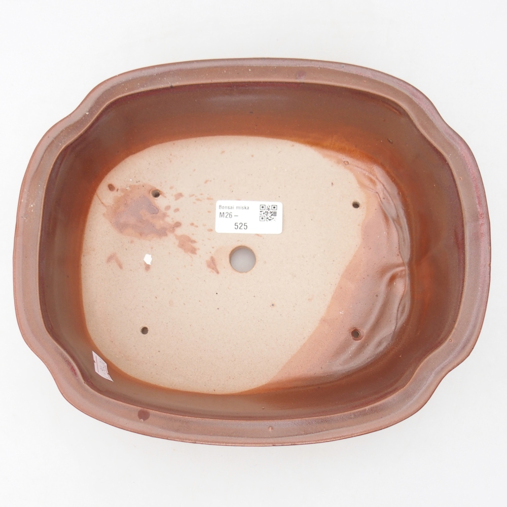 Ciotola bonsai in ceramica 25 x 21 x 7,5 cm, colore bordeaux