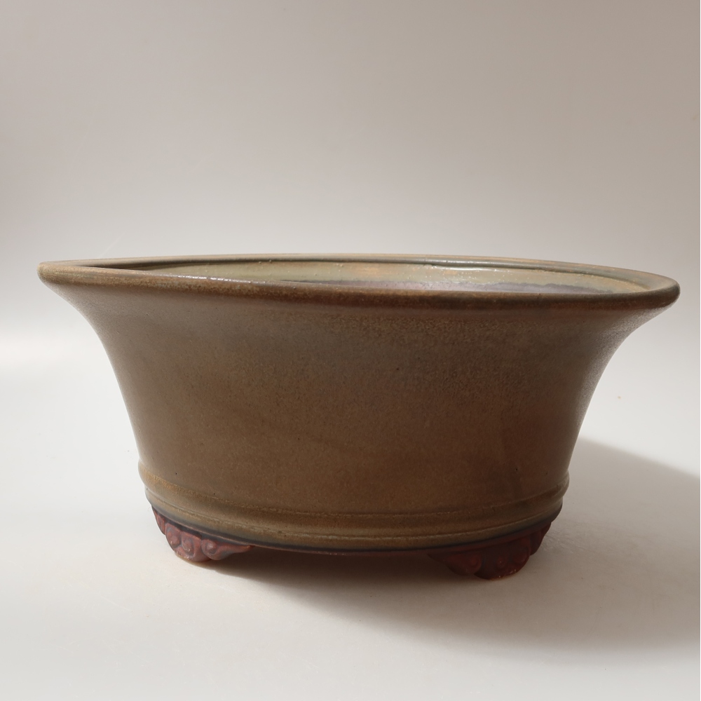 Ciotola per bonsai in ceramica 29 x 29 x 12 cm, marrone