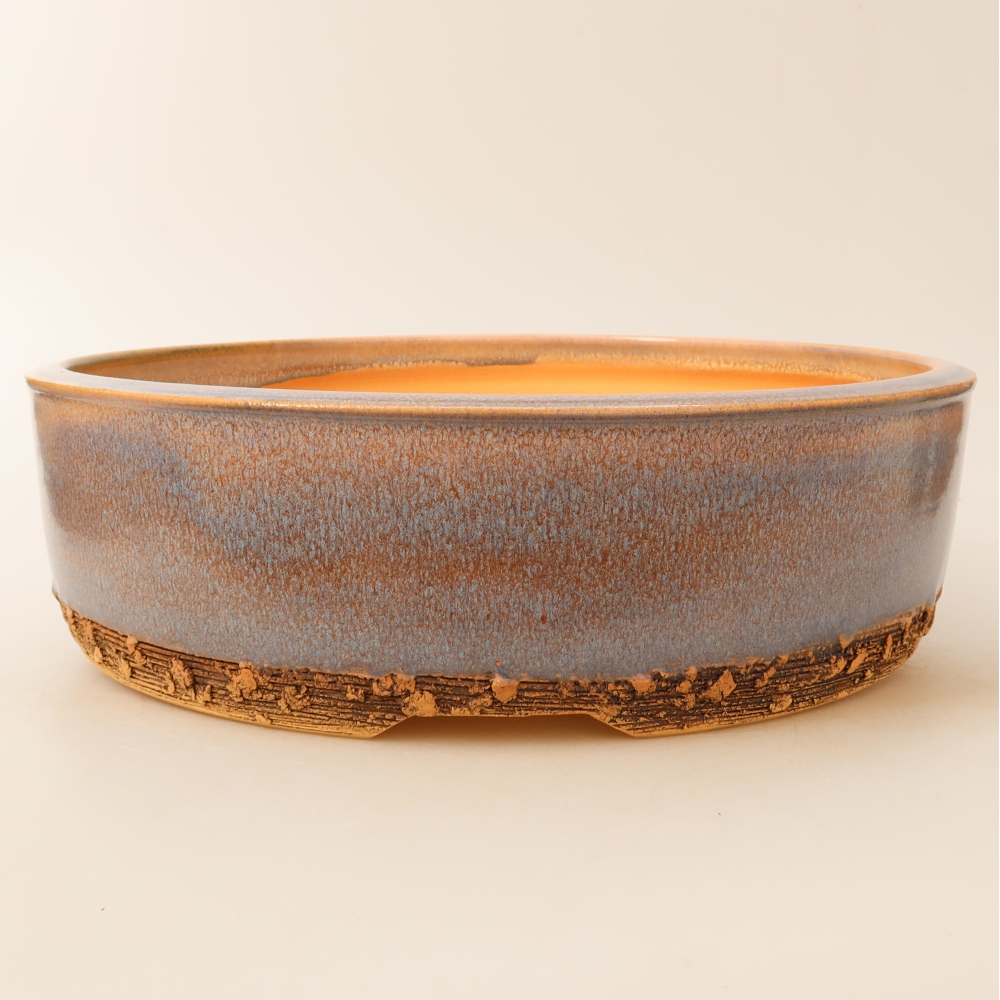 Vaso in ceramica per bonsai 28 x 28 x 8 cm, colore blu