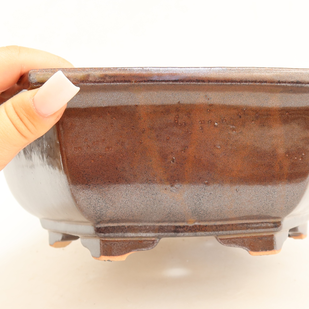 Vaso da bonsai in ceramica 28 x 24,5 x 9 cm, colore bordeaux