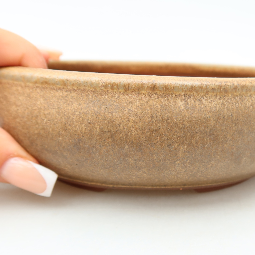 Vaso per bonsai in ceramica 16 x 16 x 5,5 cm, colore marrone