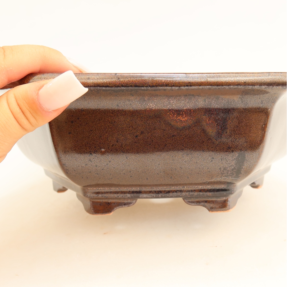 Vaso da bonsai in ceramica 24 x 21,5 x 7,5 cm, colore marrone