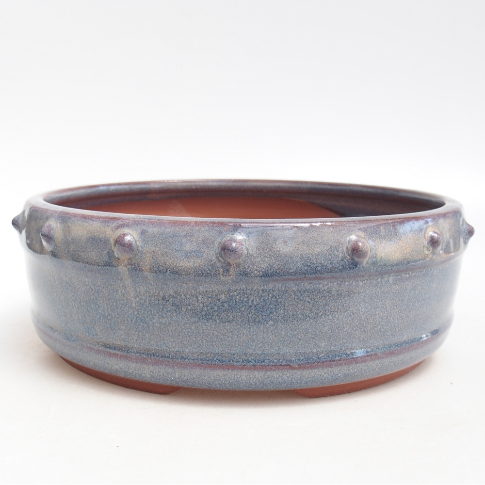 Ciotola bonsai in ceramica 19,5 x 19,5 x 6,5 cm, colore blu