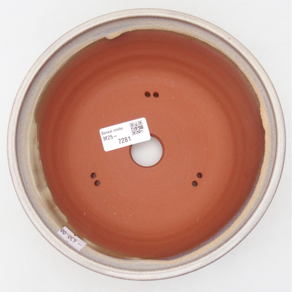 Ciotola bonsai in ceramica 19,5 x 19,5 x 6,5 cm, colore beige