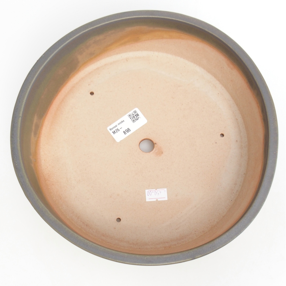 Ciotola per bonsai in ceramica 24,5 x 24,5 x 7,5 cm, verde-grigio