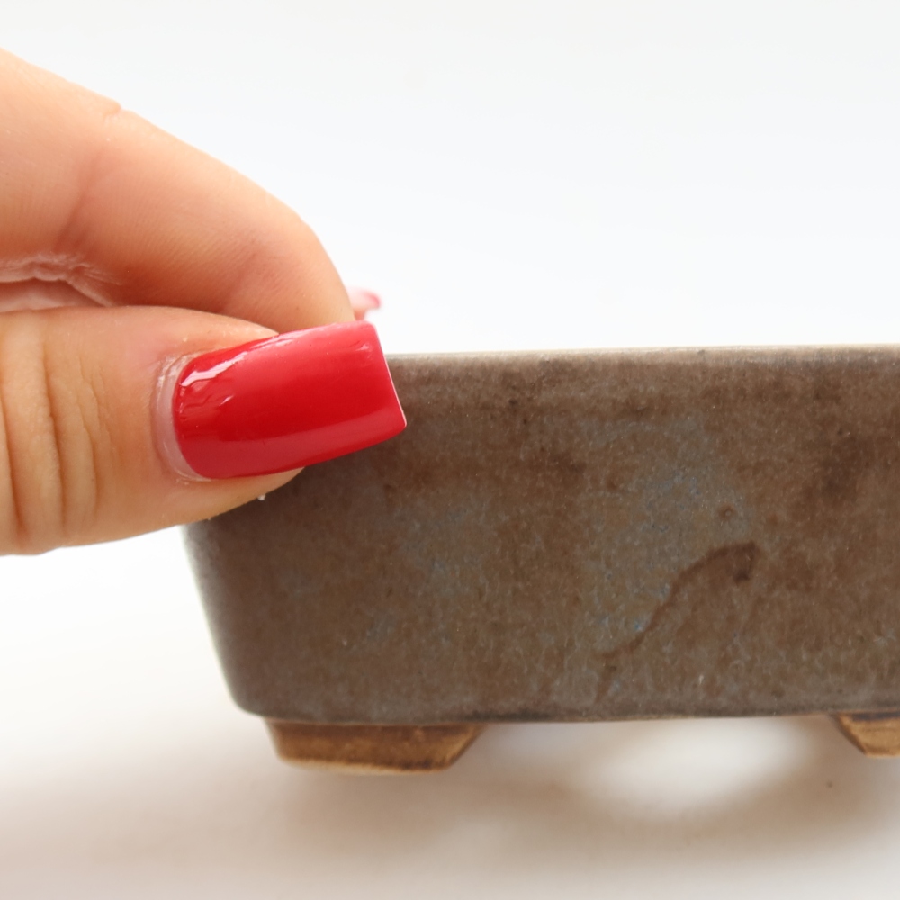 Vaso da bonsai in ceramica 10 x 8,5 x 4 cm, colore blu