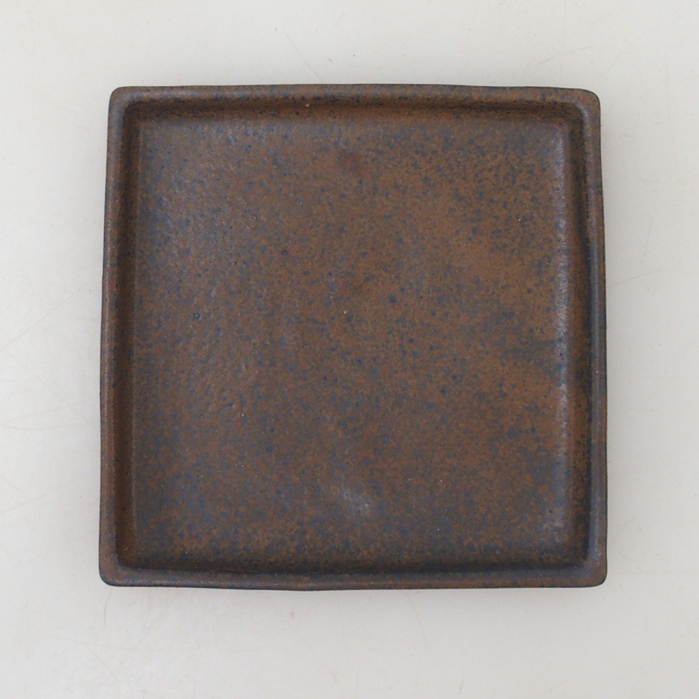 Vassoio per bonsai quadrato M - 10 x 10 x 1,5 cm - marrone