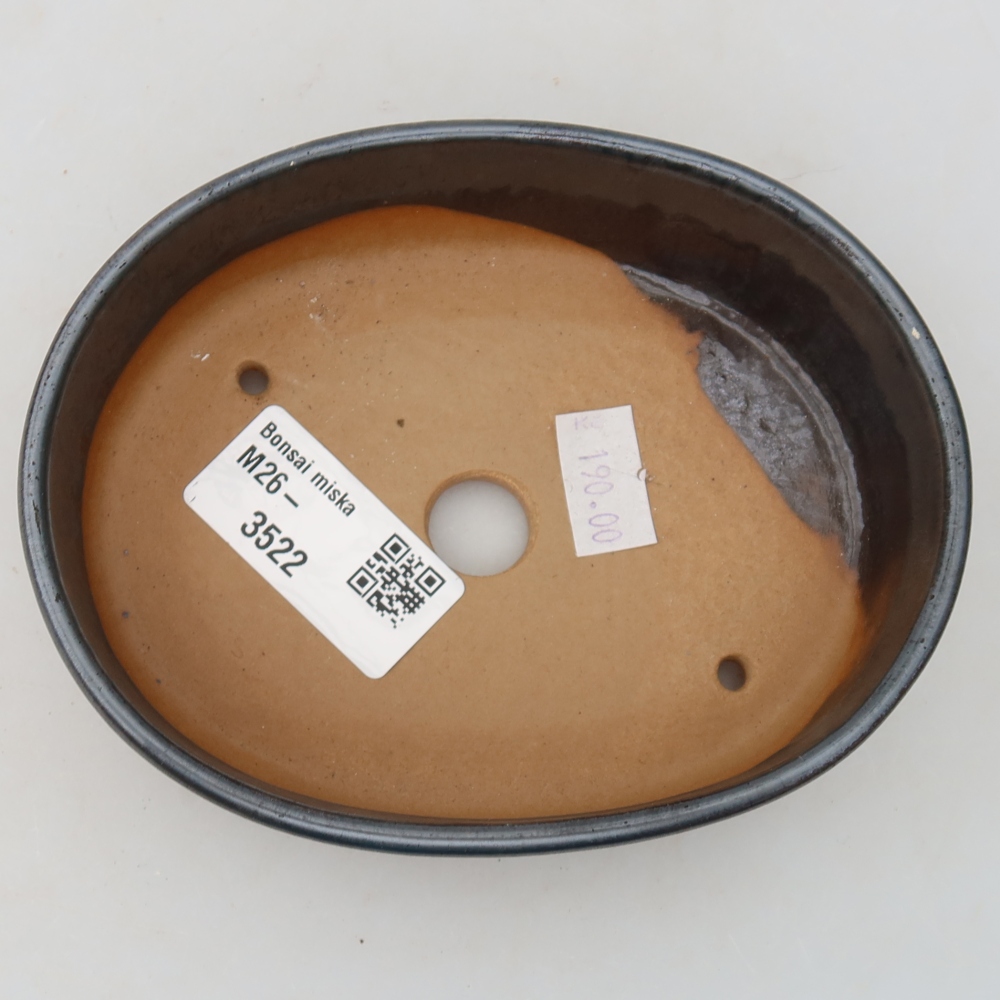 Vaso da bonsai in ceramica 13 x 10 x 3,5 cm, colore grigio