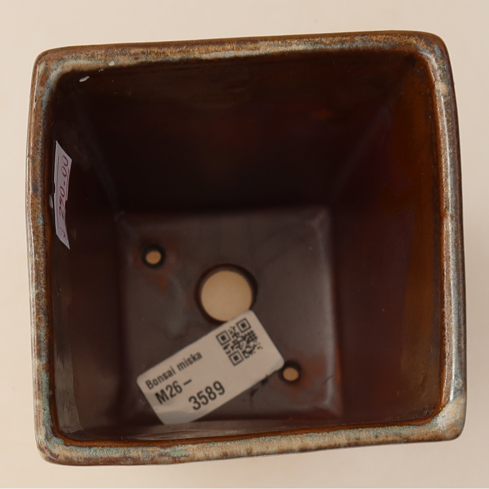 Ciotola bonsai in ceramica 9 x 9 x 12,5 cm, marrone