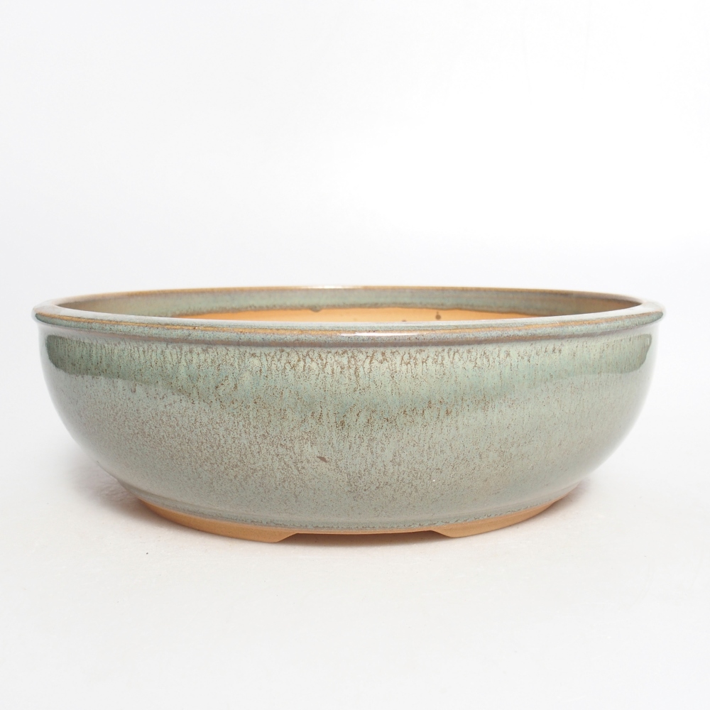 Ciotola per bonsai in ceramica 22,5 x 22,5 x 7 cm, verde