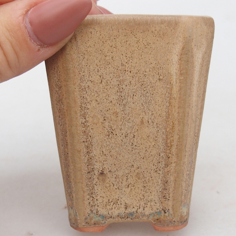Ciotola per bonsai in ceramica 5,5 x 5,5 x 7 cm, colore beige