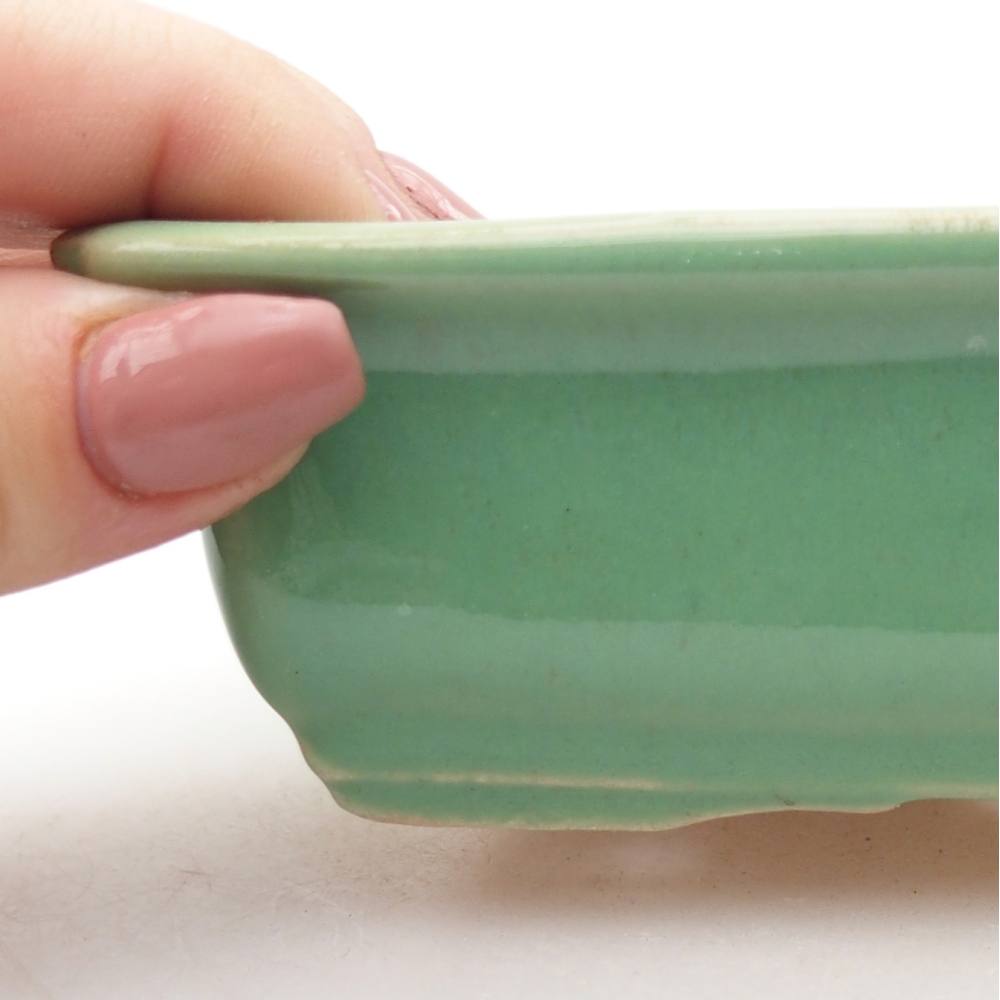 Ciotola per bonsai in ceramica 13,5 x 10 x 4 cm, verde