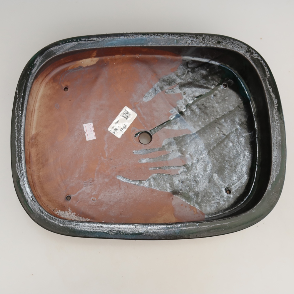 Vaso da bonsai in ceramica 32 x 24,5 x 6,5 cm, colore verde