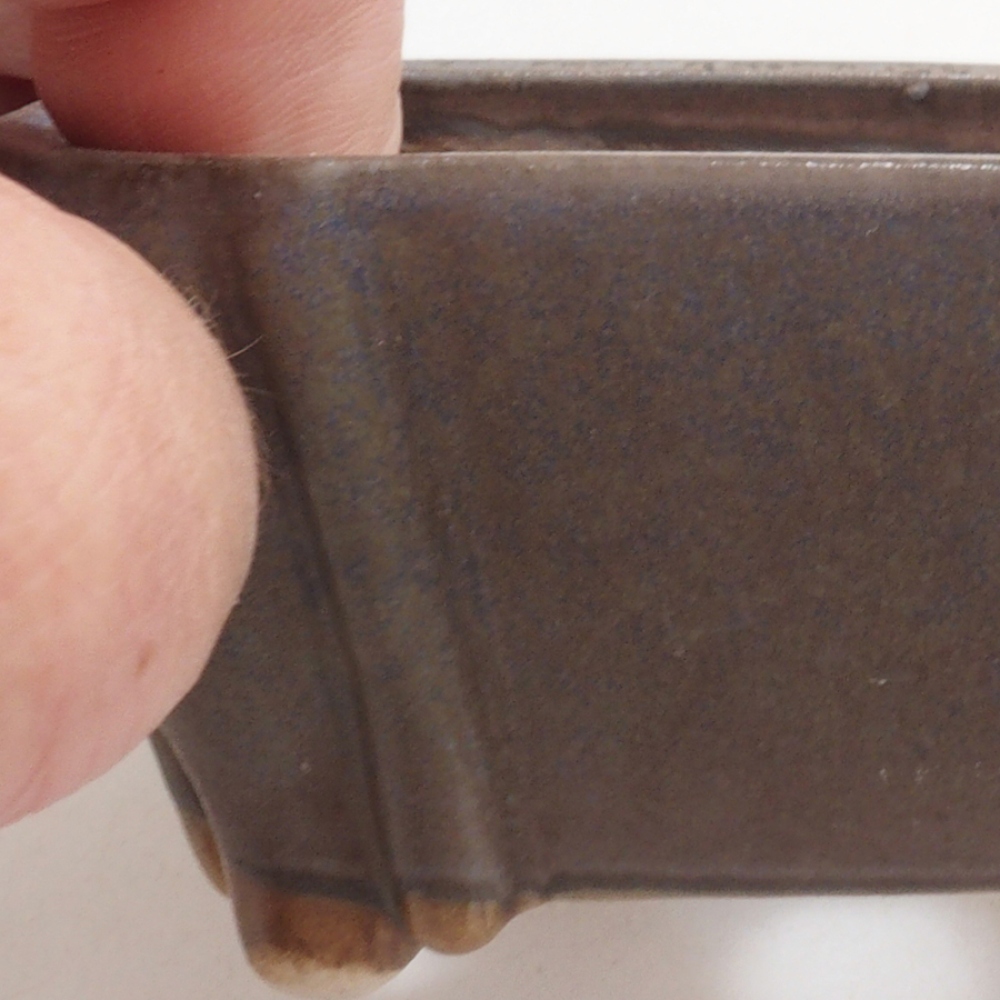 Ciotola per bonsai in ceramica 10 x 8,5 x 4 cm, marrone