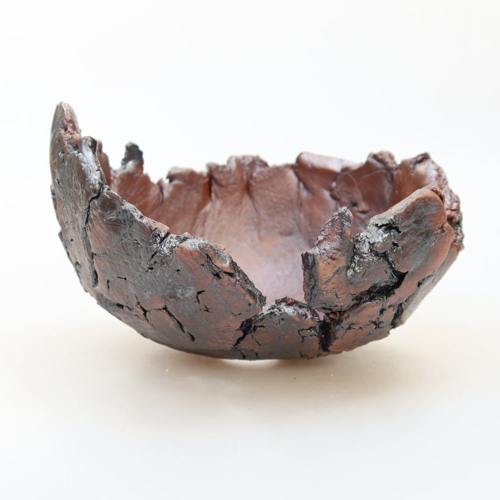 Guscio in ceramica 14,5 x 14 x 8,5 cm, colore marrone