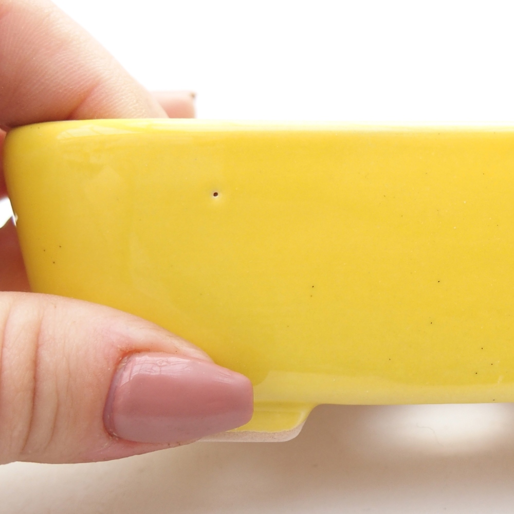 Ciotola bonsai in ceramica 12,5 x 9 x 3,5 cm, giallo