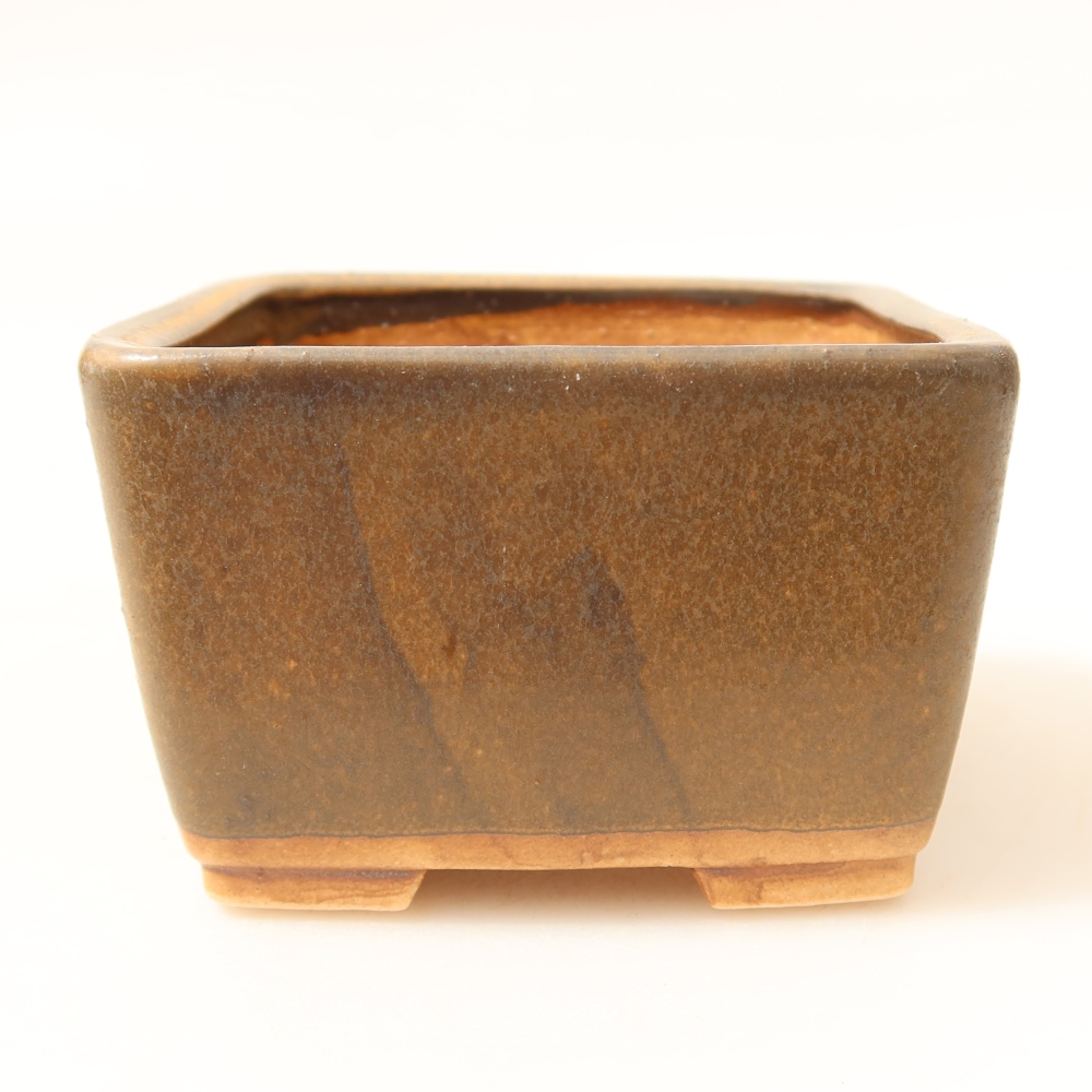 Ciotola per bonsai in ceramica 8,5 x 8,5 x 5,5 cm, marrone